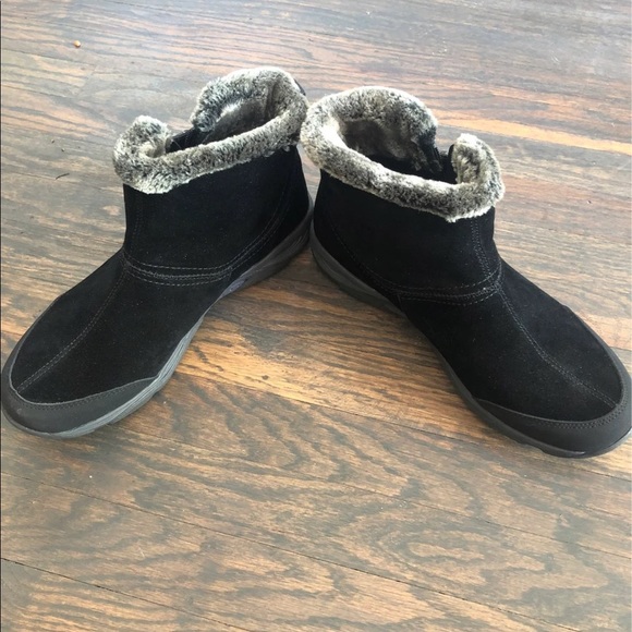 Easy Spirit Eliria Suede Black Ankle Boots 10WW - Picture 3 of 4